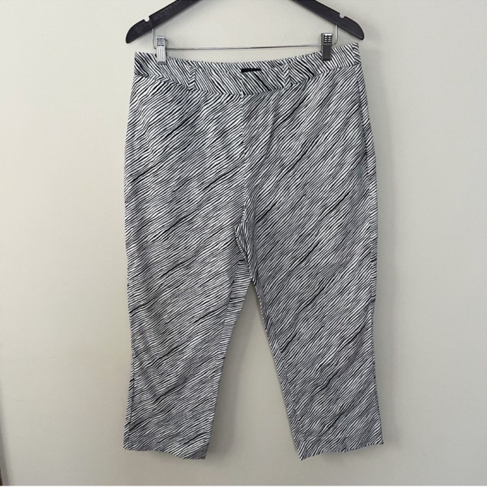 Kate Spade Saturday Zebra Print Cropped Trouser Pants Black/White Size 10